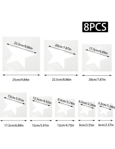 Plantilla de Estrella Grande 8 PZS Pino y Lino Reutilizables 2