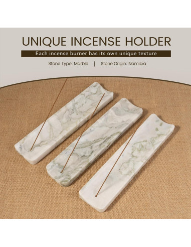 Soporte de Incienso de Mármol Koville Bianco Palomino 28x6 cm
