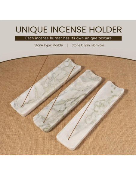 Soporte de Incienso de Mármol Koville Bianco Palomino 28x6 cm