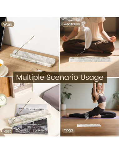 Soporte de Incienso de Mármol Koville Bianco Palomino 28x6 cm