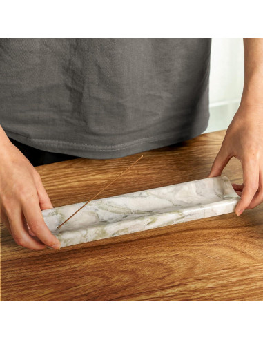 Soporte de Incienso de Mármol Koville Bianco Palomino 28x6 cm