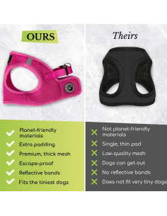 Arnés para Perros EcoBark XXXS - Malla Suave y Reflectante 2