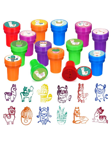 Sellos de Llama y Cactus Cinrobiye 24 Pcs para Niños