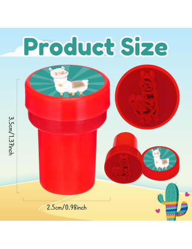 Sellos de Llama y Cactus Cinrobiye 24 Pcs para Niños