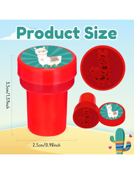 Sellos de Llama y Cactus Cinrobiye 24 Pcs para Niños
