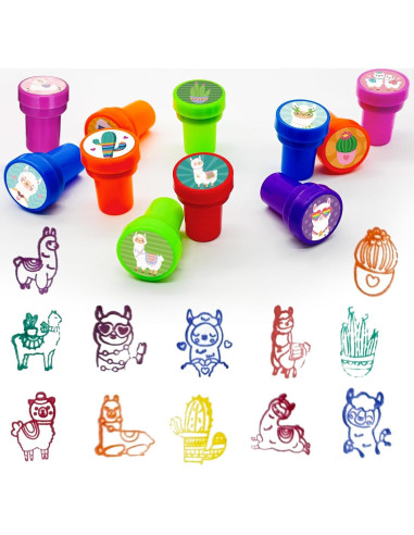 Sellos de Llama y Cactus Cinrobiye 24 Pcs para Niños