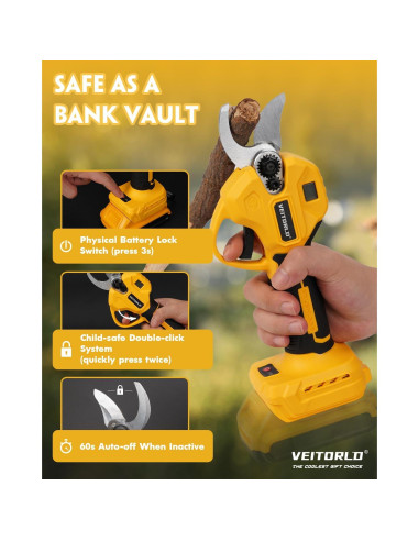 Tijeras de Podar Eléctricas Veitorld 20V Sin Batería 30mm