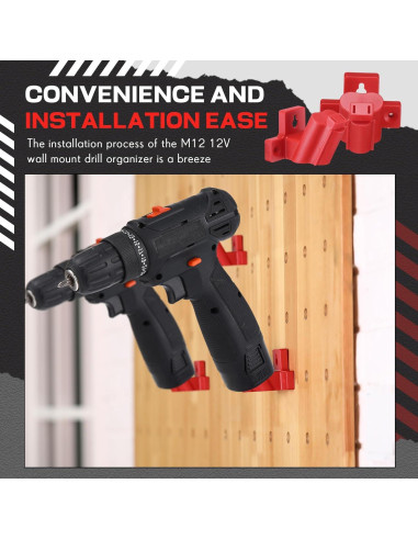 12 Soportes de Herramientas Threlaco para Milwaukee M12 Rojo