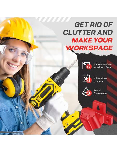 12 Soportes de Herramientas Threlaco para Milwaukee M12 Rojo