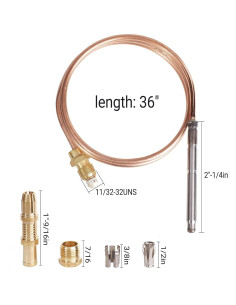 Termopar universal 91.44 cm Robertshaw 1980-036 cobre 2