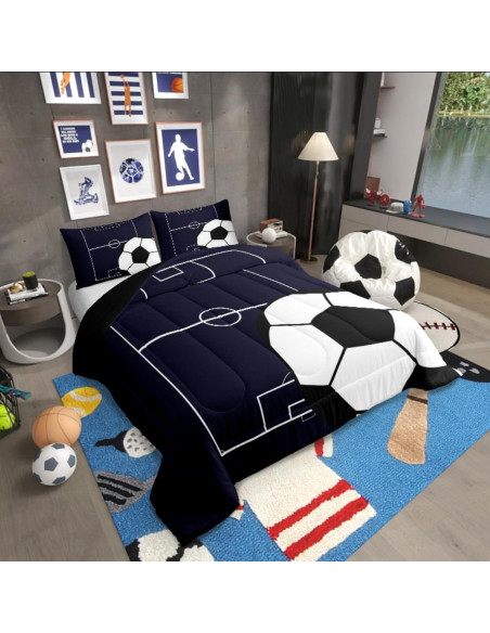 Conjunto de Edredón Erosebridal Fútbol Individual 173x229 cm