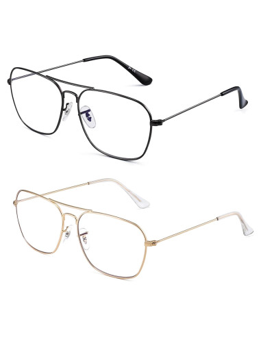 Gafas de Lectura Aviador JM para Mujeres 2-Pack Bloqueo Luz Azul