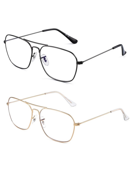 Gafas de Lectura Aviador JM para Mujeres 2-Pack Bloqueo Luz Azul