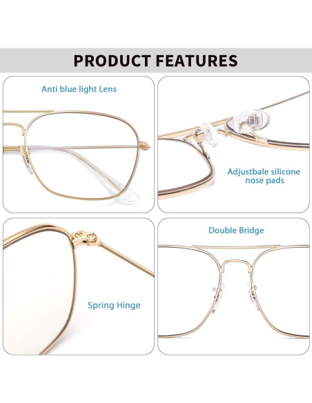 Gafas de Lectura Aviador JM para Mujeres 2-Pack Bloqueo Luz Azul