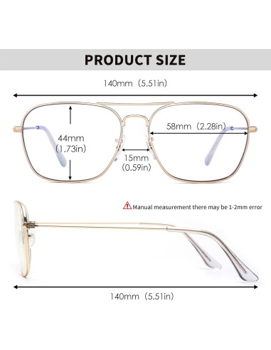 Gafas de Lectura Aviador JM para Mujeres 2-Pack Bloqueo Luz Azul