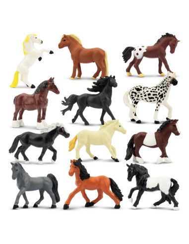 Figuras de Caballos Toymany 12PCS Miniaturas 5-8 cm