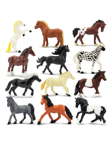 Figuras de Caballos Toymany 12PCS Miniaturas 5-8 cm