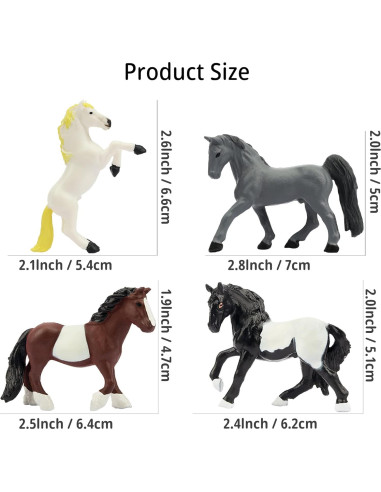 Figuras de Caballos Toymany 12PCS Miniaturas 5-8 cm