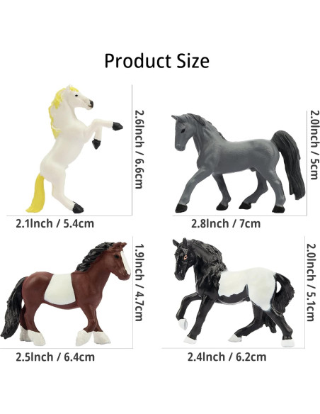 Figuras de Caballos Toymany 12PCS Miniaturas 5-8 cm