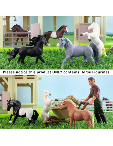 Figuras de Caballos Toymany 12PCS Miniaturas 5-8 cm