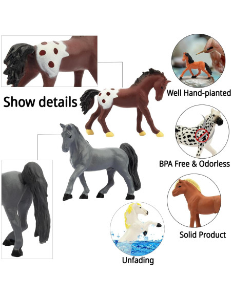 Figuras de Caballos Toymany 12PCS Miniaturas 5-8 cm
