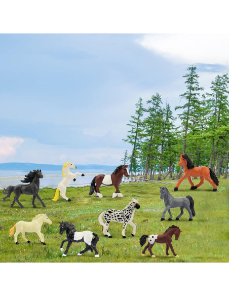 Figuras de Caballos Toymany 12PCS Miniaturas 5-8 cm