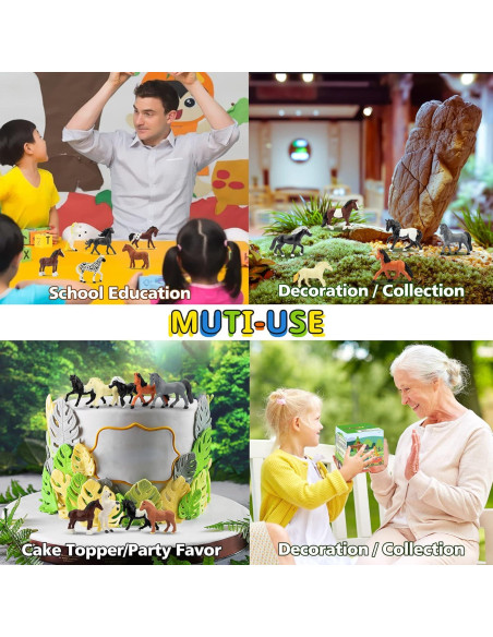 Figuras de Caballos Toymany 12PCS Miniaturas 5-8 cm