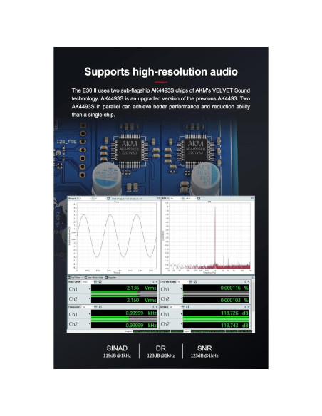 DAC TOPPING E30 II - Chips AK4493S, 24bit/192kHz, Plata