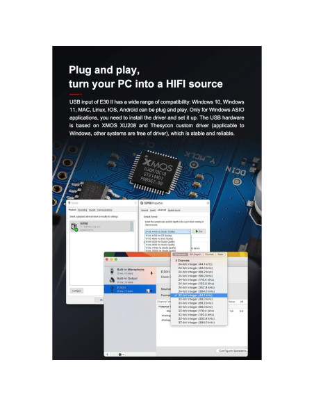 DAC TOPPING E30 II - Chips AK4493S, 24bit/192kHz, Plata