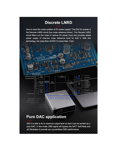 DAC TOPPING E30 II - Chips AK4493S, 24bit/192kHz, Plata