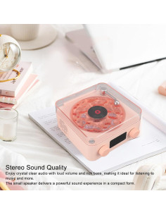 Altavoz Bluetooth 3 en 1 Asixxsix con Luz Nocturna Rosa 2