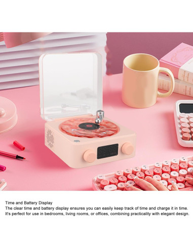 Altavoz Bluetooth 3 en 1 Asixxsix con Luz Nocturna Rosa