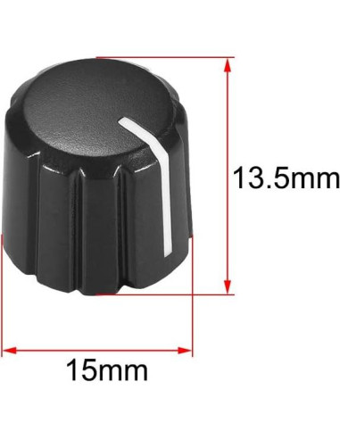 Perillas de Control de Potenciómetro uxcell 10 Pcs Tipo D 4x6mm Negras