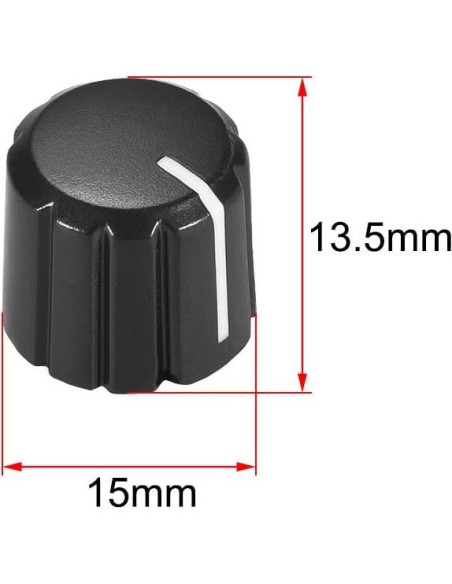 Perillas de Control de Potenciómetro uxcell 10 Pcs Tipo D 4x6mm Negras