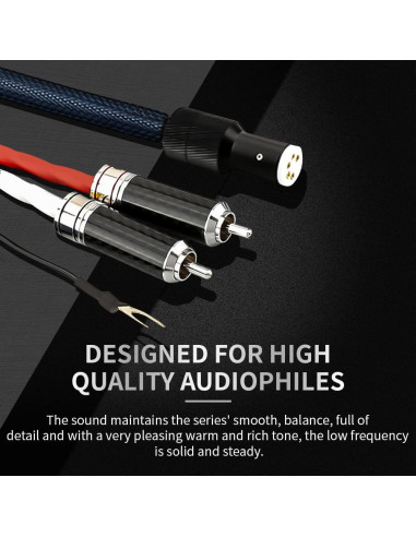 Cable de Tono Viborg LC800 3M Cobre Plateado 5 Pin DIN a RCA