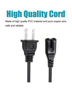 Cable de Alimentación AC 2.4m Saireed para Tocadiscos y Impresoras 2