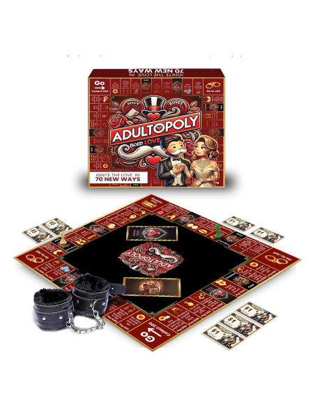 Adultopoly - Juego de Mesa para Parejas con Esposas - Momentum