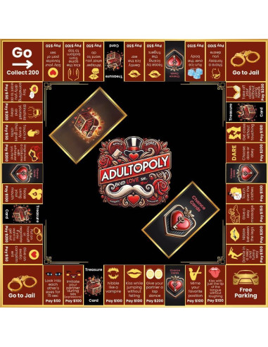 Adultopoly - Juego de Mesa para Parejas con Esposas - Momentum