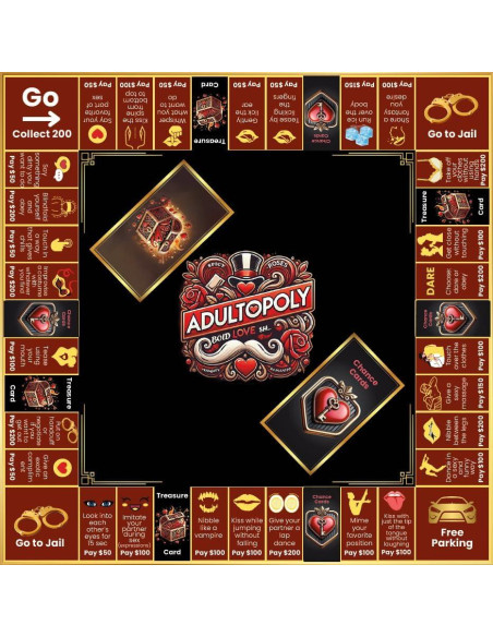 Adultopoly - Juego de Mesa para Parejas con Esposas - Momentum