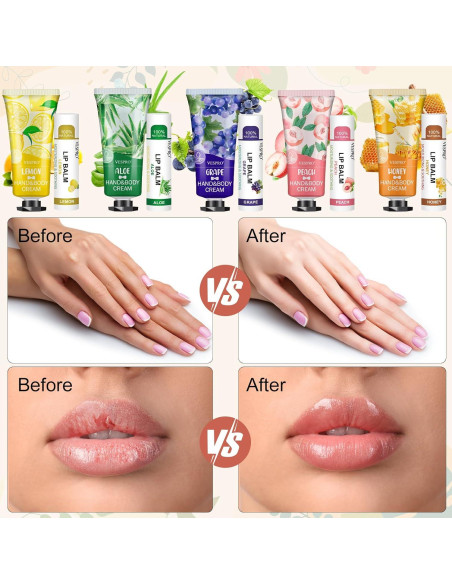 30 Sets de Crema de Manos y Balsamo Labial - Regalos Agradecimiento