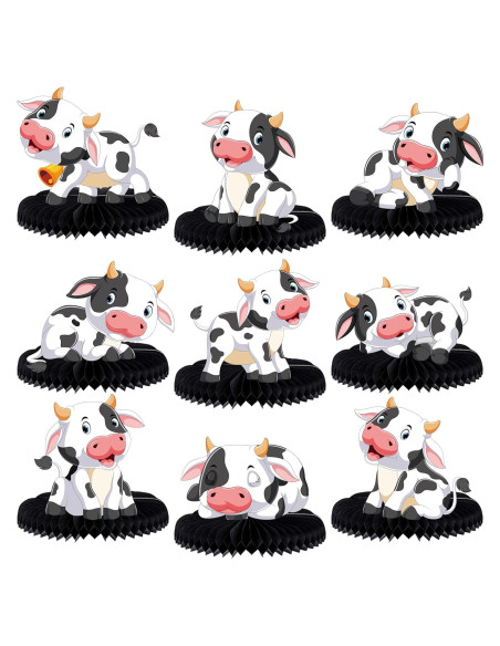 Centros de Mesa de Panal de Vaca ZCPTZ 9 Pcs Decoración Fiesta