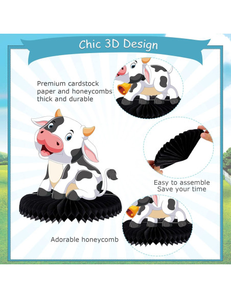 Centros de Mesa de Panal de Vaca ZCPTZ 9 Pcs Decoración Fiesta