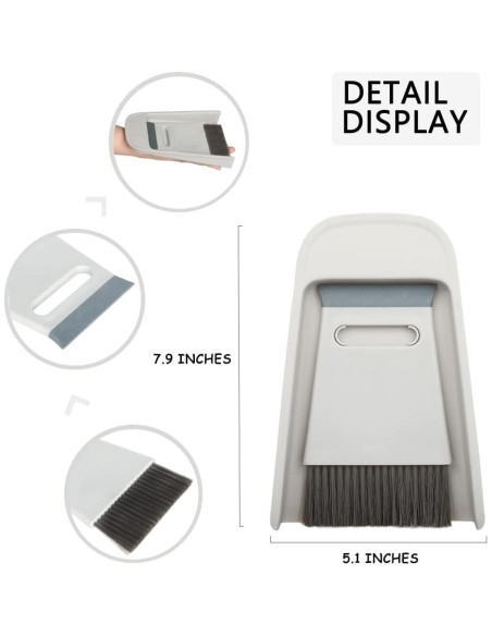 Juego Mini Escoba y Recogedor CHANHOO - Gris, 3 en 1