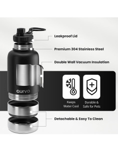 Botella de Agua para Perros Aurvo 32oz Acero Inoxidable Aislada 2