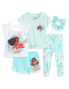 Conjunto 5 Piezas Disney Moana para Niñas 2 Camisetas Leggings