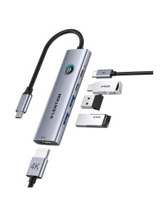 Lention Hub USB C 5-en-1 con HDMI 4K, Carga 100W, USB A 3.0