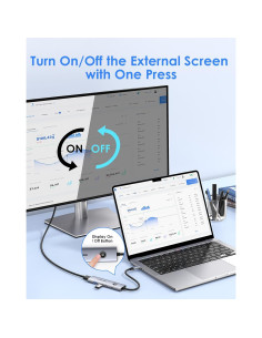 Lention Hub USB C 5-en-1 con HDMI 4K, Carga 100W, USB A 3.0 2