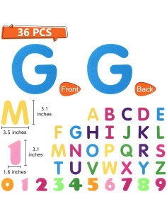 Conjunto de 36 Piezas de Letras y Números BXI para Niños 2