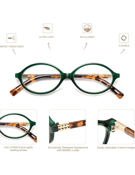 Gafas de lectura AMOMOMA con bloqueo de luz azul - 3 unidades