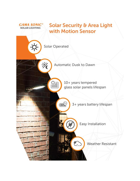 Luz Solar Exterior Gama Sonic 1620 Lúmenes con Sensor PIR